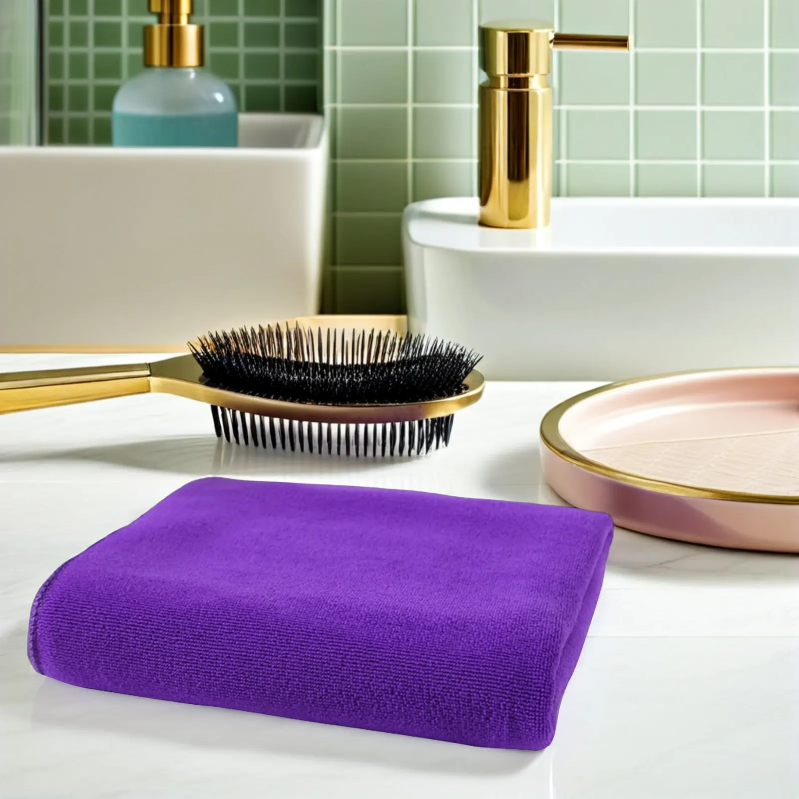 Dark Purple 70x140cm Microfiber Bath Towel Quick Dry Lightweight Super Absorbent Texture Women Bath Wrap Spa Beach