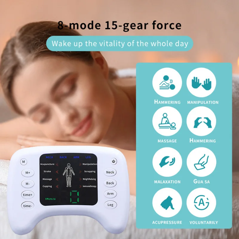 2 Channel Nerve Tens Unit Ems Physical Therapeutic Low Frequency Massager Electric Pulse pain Relief Tens Machine with shoe