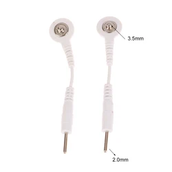 2PCS Electrode Lead Wire Connecting Cables Plug 2.0mm Snap 3.5mm Male connector cable Use For Tens/EMS Massage Machine Device