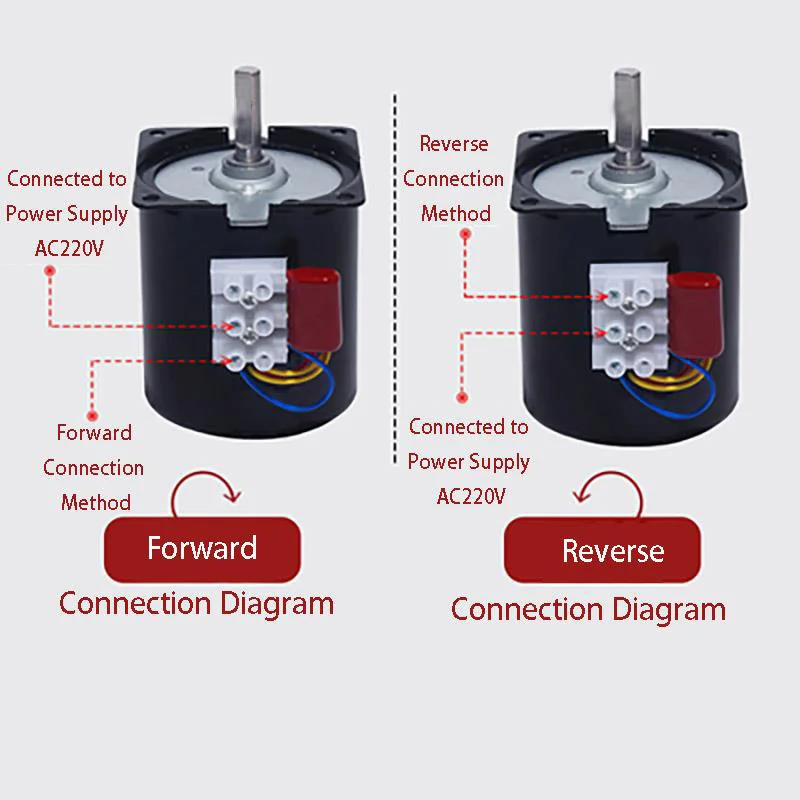 New AC 220V 40W Micro Gear Motor 70KTYZ 50Hz Permanent Magnet Synchronous Motor Low Speed 2.5 5 10 15 20 30 40 50 60 80 110RPM