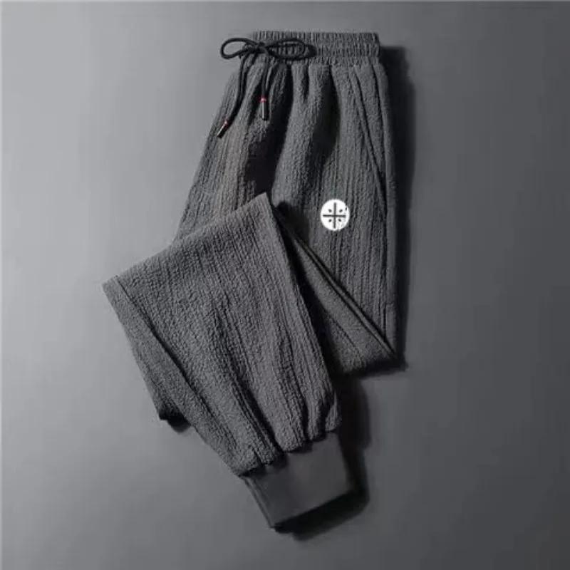 Men Casual Pants Black Harem Pants Man's Clothing Print Stretch Quick-drying Leggings Sportswear Summer Loose Solid Thin Slim