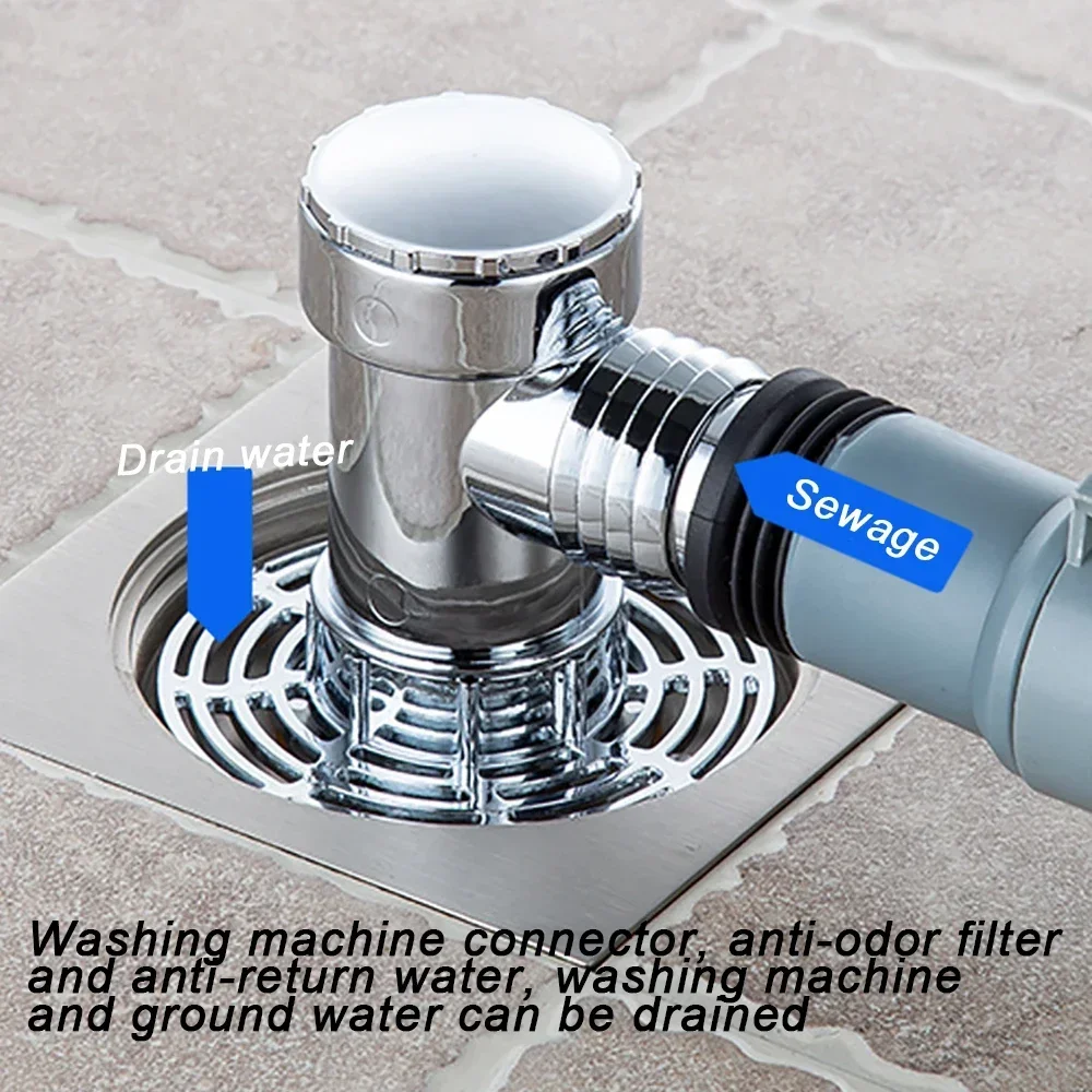 عالمي غسالة استنزاف غطاء أرضية ، خاص غسالة صحون موصل المجاري ، اكسسوارات الحمام ، محول 3-Way