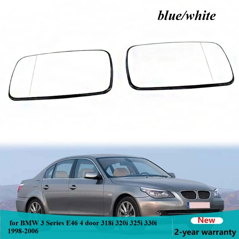 2PCS Side Rearview Heated Mirror Glass for BMW 3 Series E46 4 door 318i 320i 325i 330i 1998-2006 51168250437 51168250438