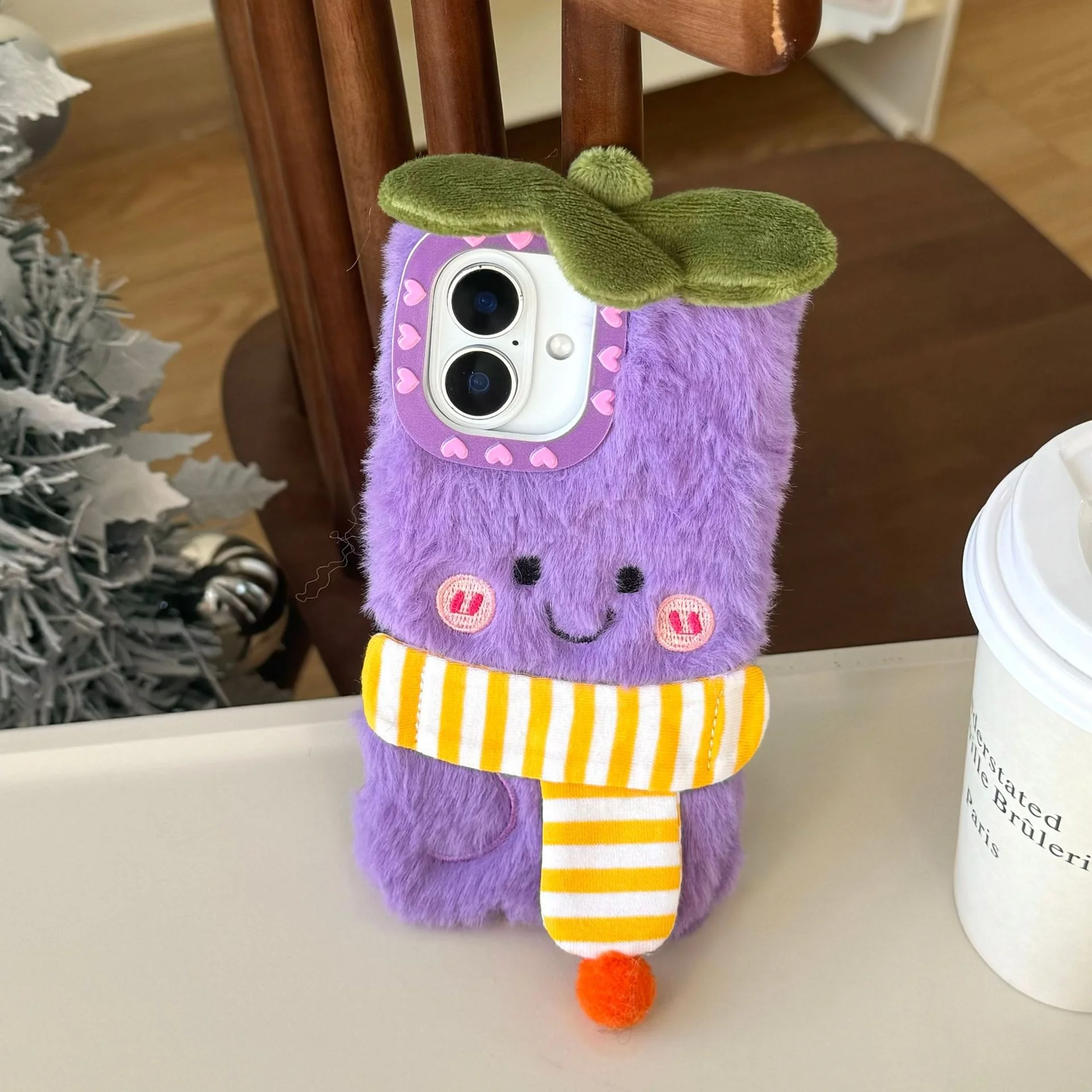 

Корейский милый забавный меховой пушистый чехол для телефона для IPhone 13 11 14 15 16 17 Air Pro Max 12 Mini Plus 16Pro I17 16Plus Мягкий плюшевый чехол