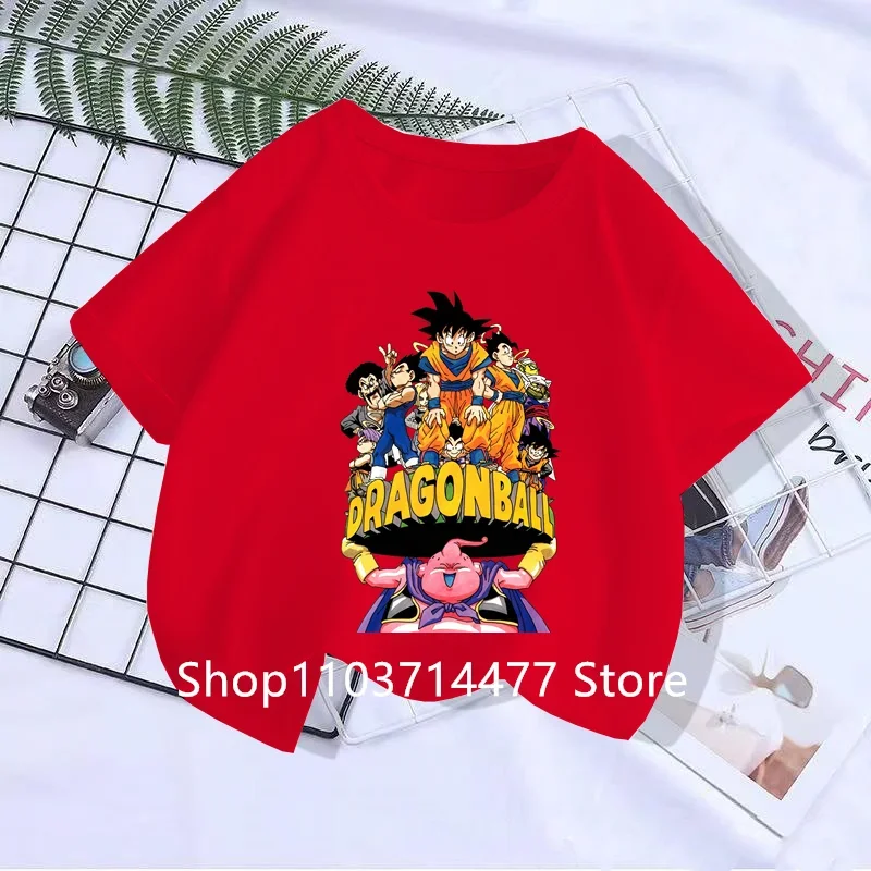 DragonBall  T Shirt Children Kawaii Funny Summer Cartoon T-shirt for Boys Girls Kid Clothing Unisex Short Sleeves