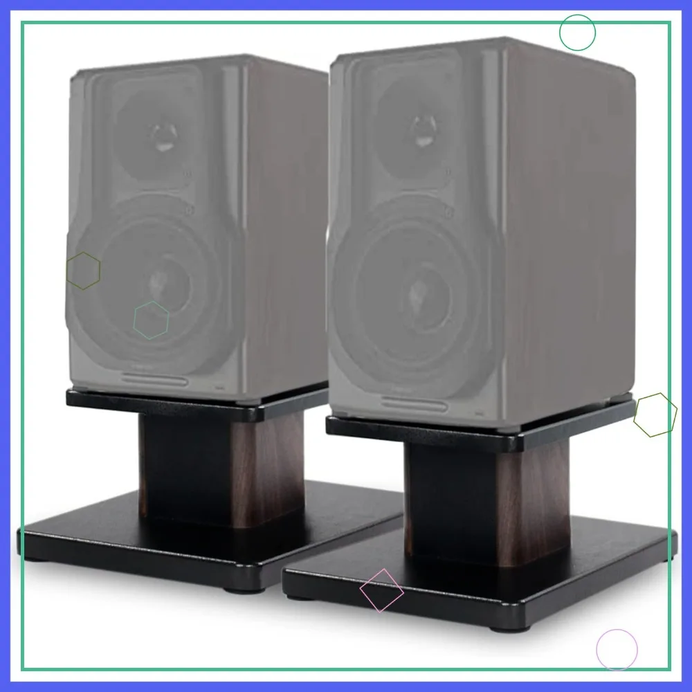 

Pair 6-Inch (15CM) Wood Speaker Stands for Home Cinema HiFi Desktop Satellite Monitors