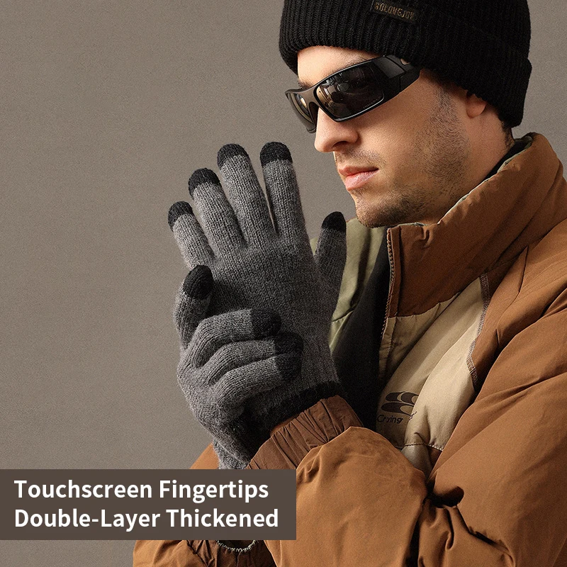 

Full Fingers Fleece Lined Winter Gloves for Women Touch Screen Elastic Thermal Knit Lining Warm Gloves for Cold Weather