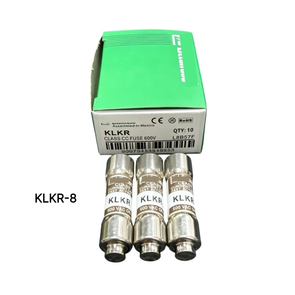 KLKR-8 Fast Acting Cartridge Fuse 8A 600VAC Circuit Protection 【10-Pack】 OEM