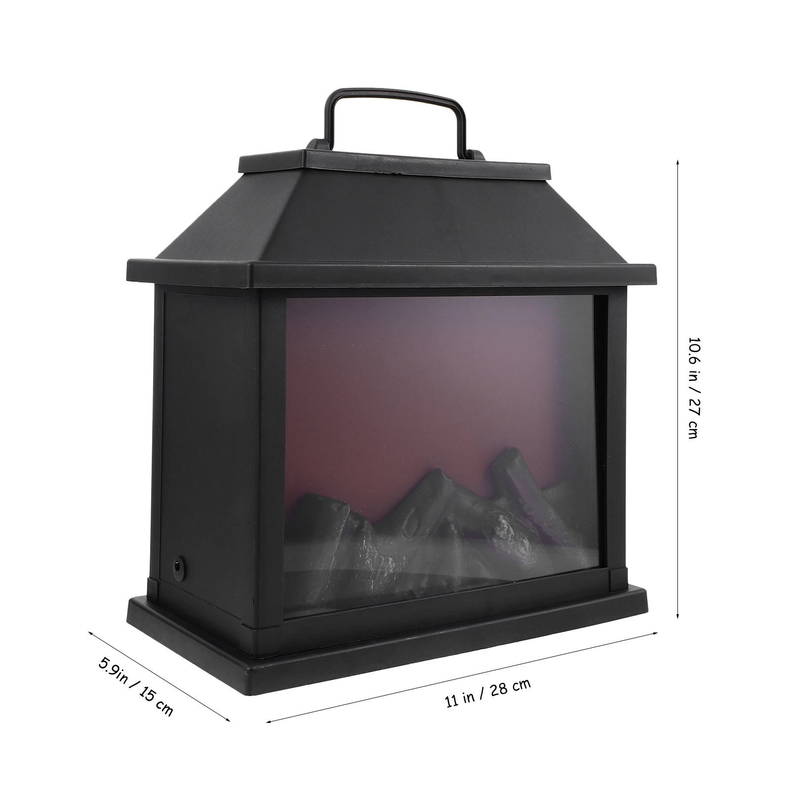 

Warm Simulated Light Fireplace Decorative Lantern Desktop Realistic Plastic Prop