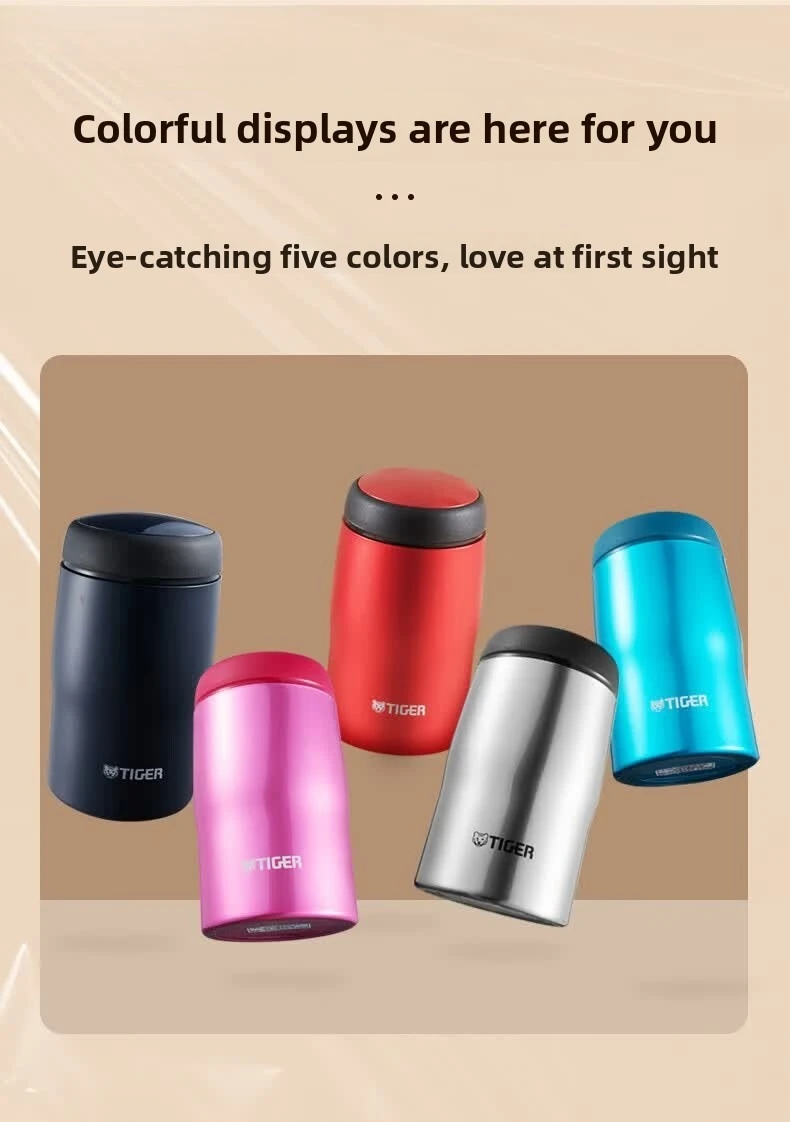 TIGER MJA-B024 Mini Stainless Steel Thermos 240ml Portable Vacuum Insulated Water Bottle Leakproof Pocket Cup For Travel