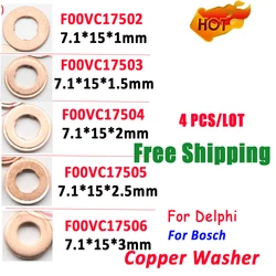 9001-850C 4 PCS F00VC17502 F00VC17503 F00VC17504 F00VC17505 F00VC17506 Diesel Injector Copper Washers Shims for Delphi BOSCH