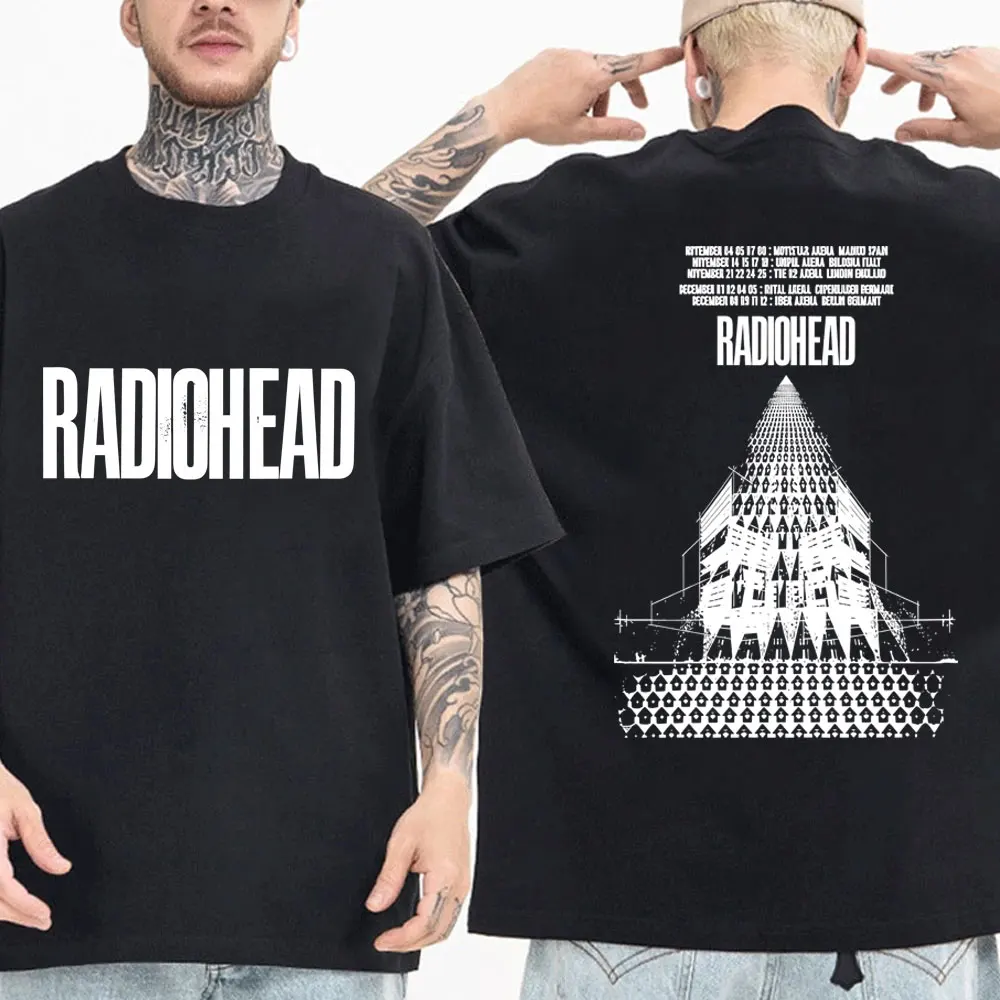 

Radiohead Return To The Road European Tour T-shirt Men Hip Hop Rock Vintage T Shirt Men's Gothic Oversized T-shirts Streetwear
