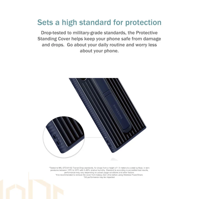 Oryginalne oficjalne etui ochronne Samsung Galaxy S22 Ultra z funkcją stojaka i 2 podpórkami EF-RS908 — zdjęcie produktu 3