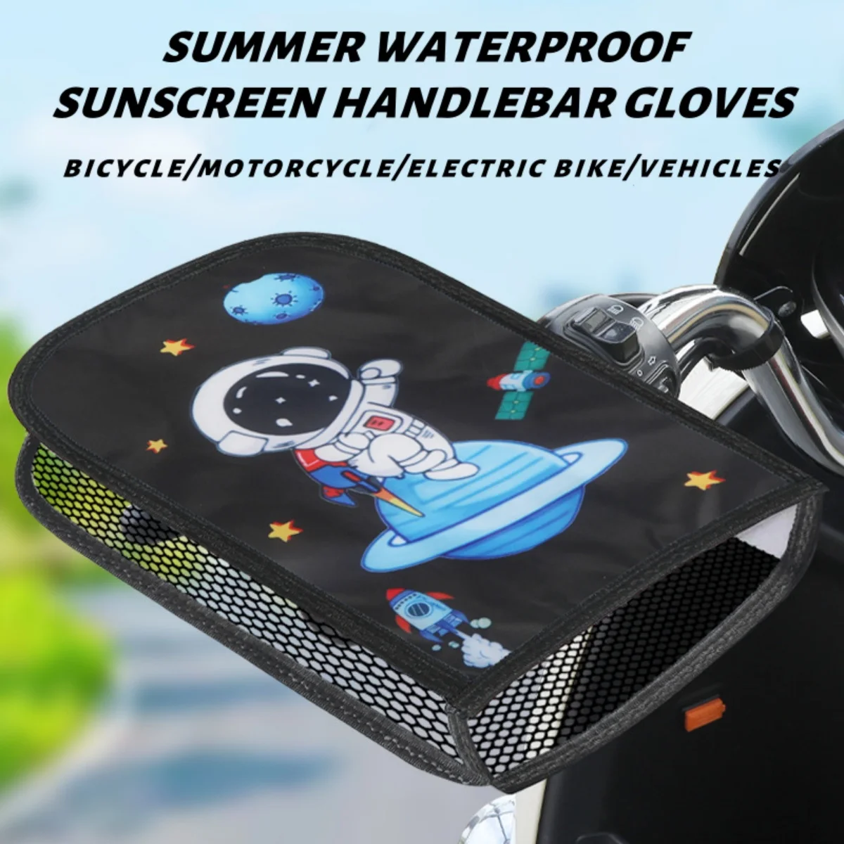 

Cycling Handlebar Gloves Waterproof Uv Protective Handlebar Gloves For Bicycle Motorcycle Electric Bike Breathable Mittens 2pcs