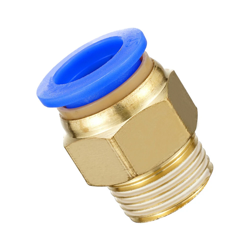 10pcs Pneumatic Air Connector Fitting PC 8-02 8mm Tube 1/4 inch G Thread Push to Connect Pipe Straight Pneumatic Quick Connector