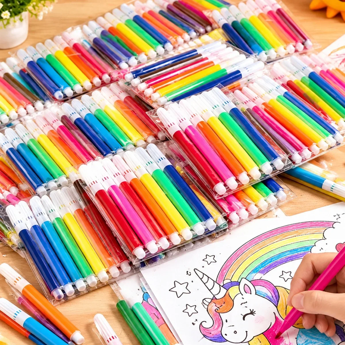 18/54/144/240/360Pcs Washable Watercolor Pens Fine Tips Vivid Rainbow Colors Portable Art Supply Set Christmas Gift Holiday ZSY
