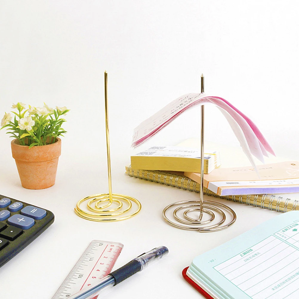 

2 Pcs Menu Office Fork Desk Note Notes The Invoice Holder Restaurant Accessory Summons Memorandum