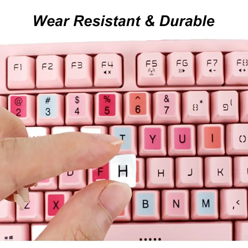 Russian Letter Keyboard Sticker Spanish Dust-proof Laptop Keypad Film English Wear-resistant Keyboard Label Desktop PC