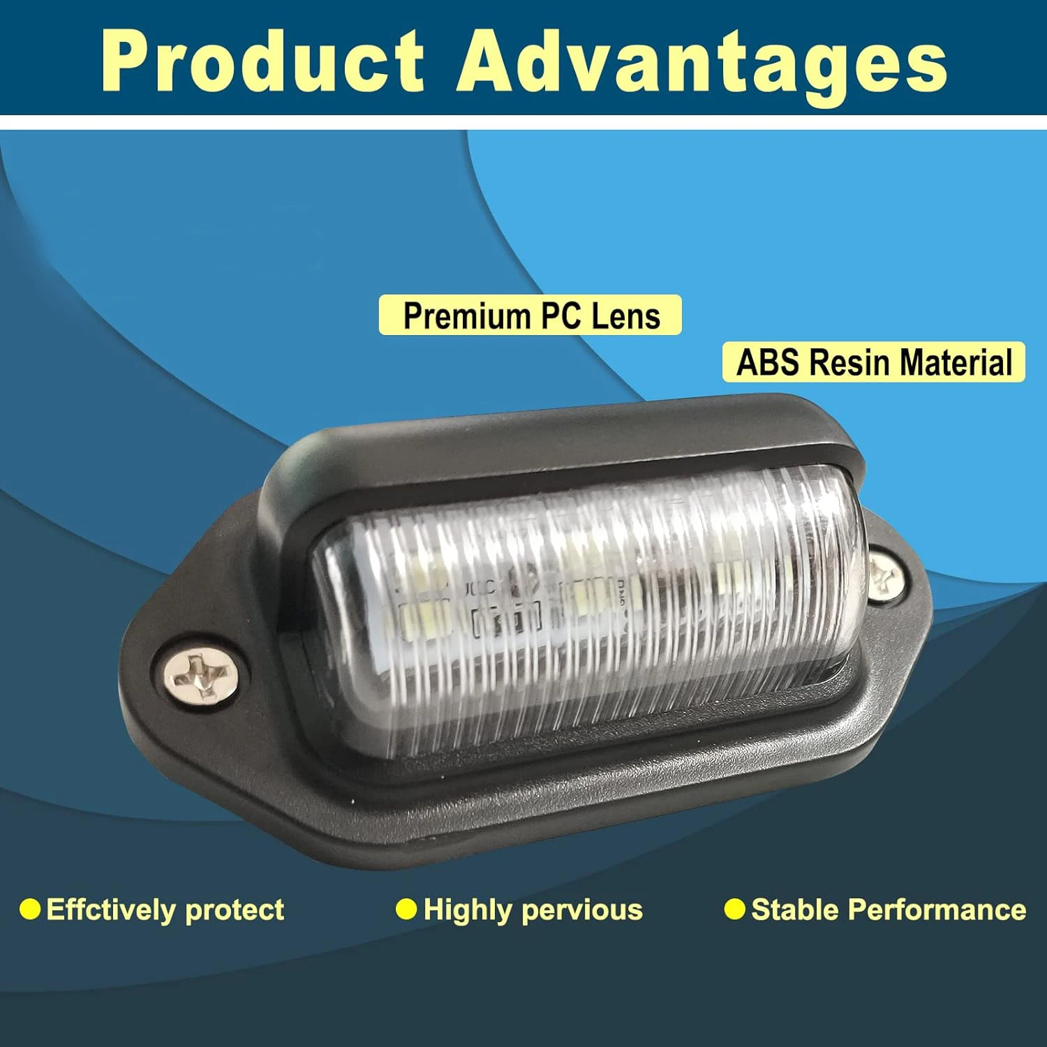 2/4 قطعة الأبيض LED رقم الترخيص لوحة ضوء 12 فولت-24 فولت مقاوم للماء 6 SMD مصباح الضوء الخلفي لشاحنة SUV مقطورة فان RV قوارب سيارة