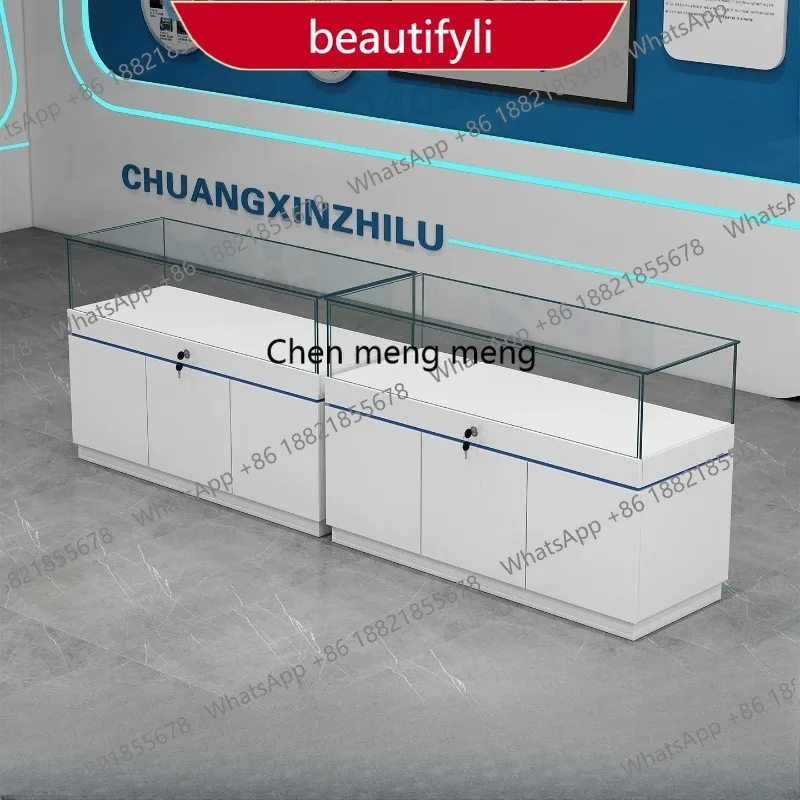 

X188 Modern Log Color Mall Glass Display Cabinet French Creative Jewelry Model Figure Showcase Commercial Furniture