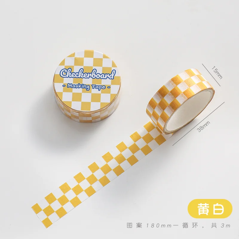 

custom.[Store Hot Sale] Colorful Checkerboard Washi Tape Ins Journal Girl's Heart Material Grid Tape Stickers