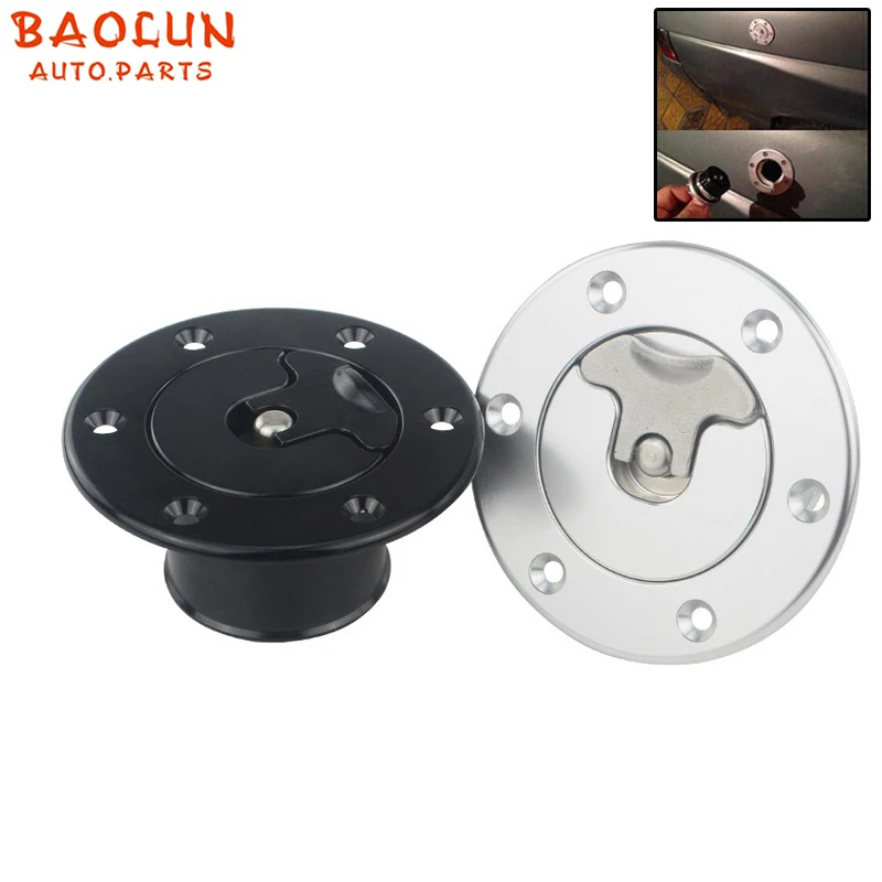 BAOLUN  Aluminum Billet Fuel Cell Universal Fuel Surge Tank Cap Flush Mount 6 bolt Open ID 35.5mm