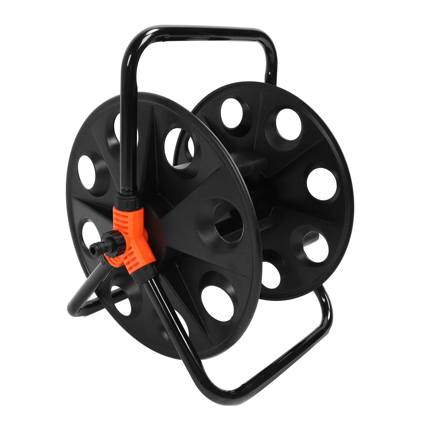 Garden Hose Reel Iron ABS Professional Water Hose Holder for Storing 164ft 1/2 Inch Water Pipe for Outside Garden Lawn Yard
