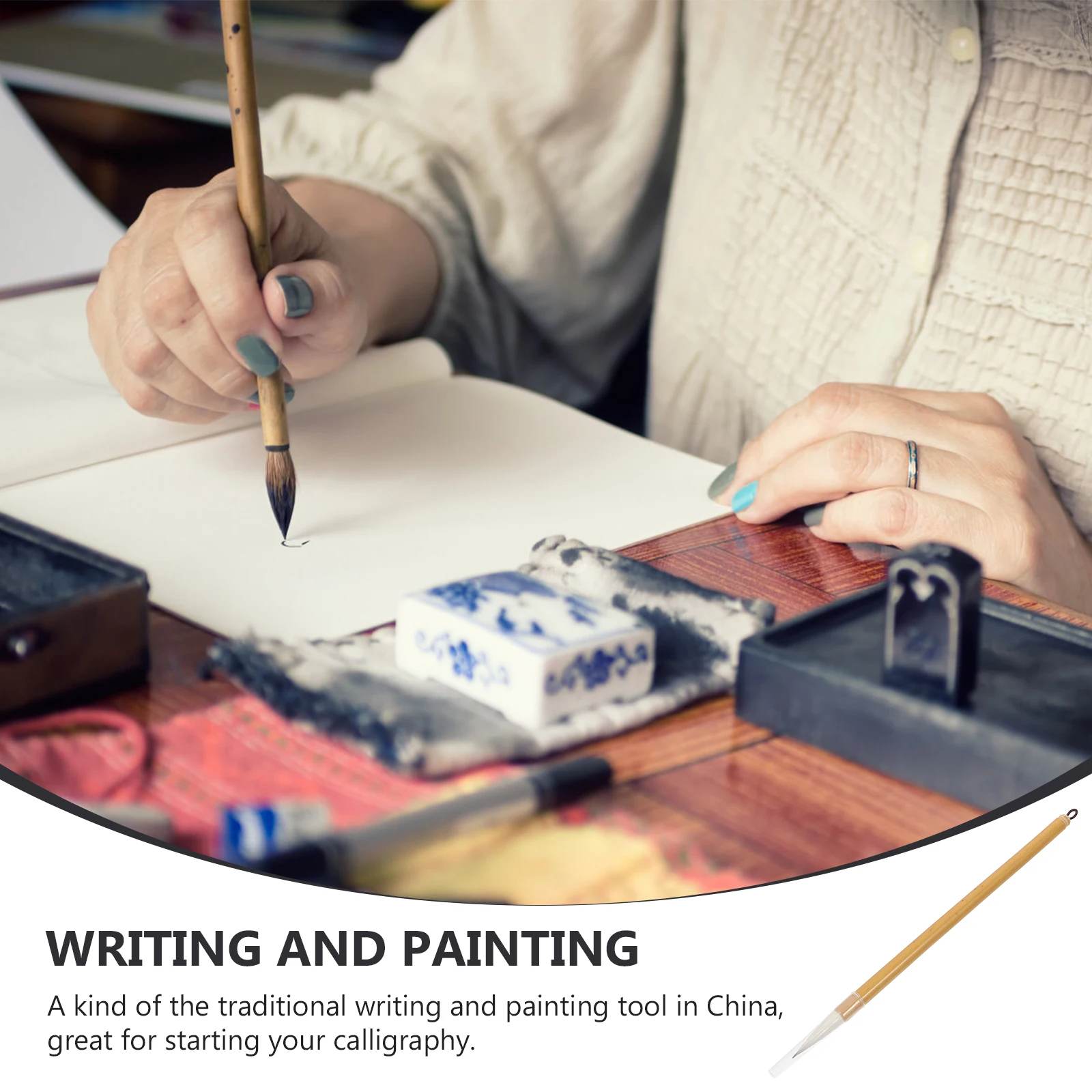 Calligraphy Writing Brush Bamboo Pen Stationery Chinese Painting Accessory Student Tool Premium Material Smooth Stroke