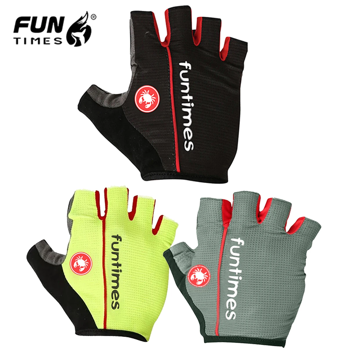 

New Three Color Summer Motorcycle Bicycle Half Finger Riding Gloves