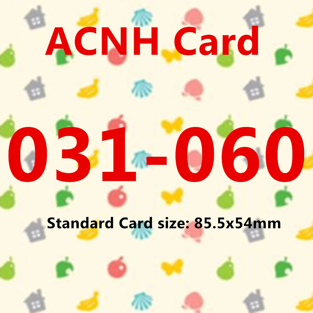 New 2026 Data Standard Card 031 to 060 NTAG215 NFC Printing ACNH Card Work for V3.0 Games Poppy Series 1 Kiki