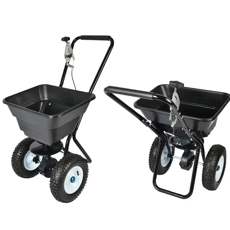 High-quality garden lawn fertilizer salt spreader, hand push 30L compost fertilizer spreader