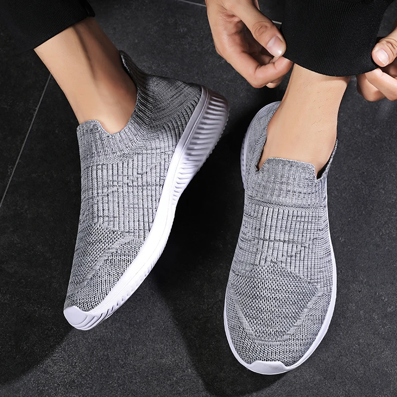 Mesh Men Shoes Breathable Sneakers Men Fashion Casual Walking Running Shoes Slip on Lightweight Mens Loafers Zapatillas Hombre