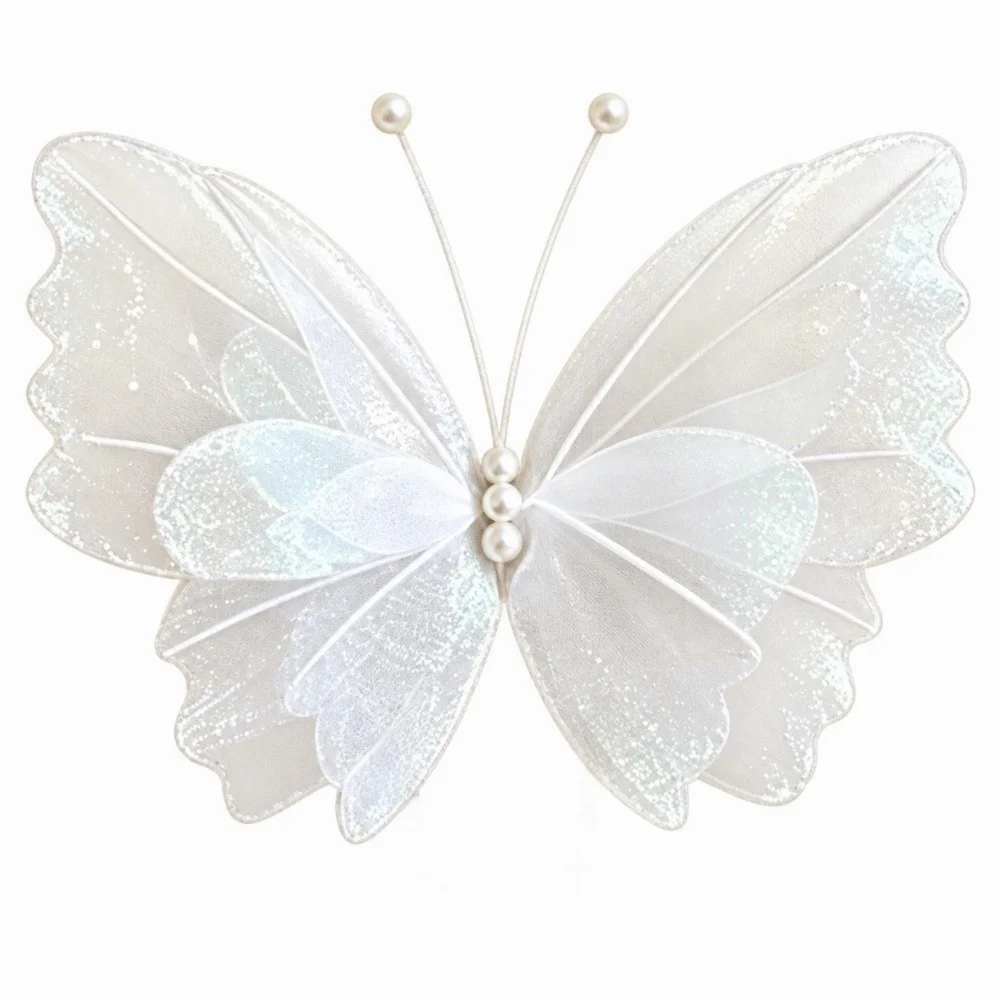 38CM 3D Butterfly Decoration Multicolor Beads Decorative Butterfly Multi-Layer Design Photo Props Silk Butterfly Ornament