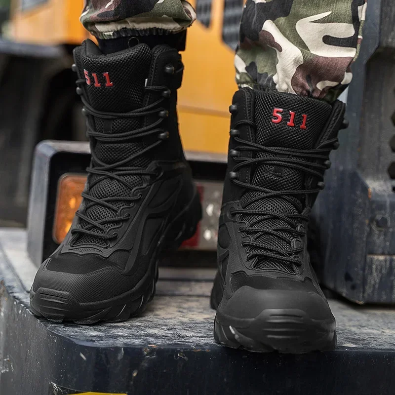 Men Tactical Boots Autumn Special Forces Military Field Man Boot Lightweight Outdoor Non-Slip Waterproof Shoes Zapatillas Hombre