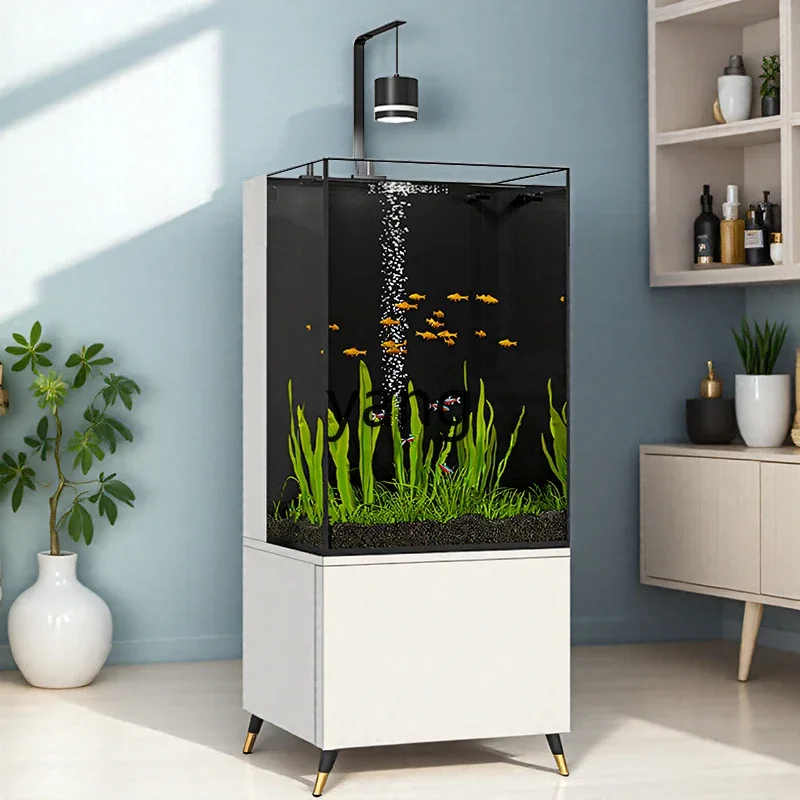 

LH ultra-white glass vertical side few fish tank living room household floor aquarium free of water change