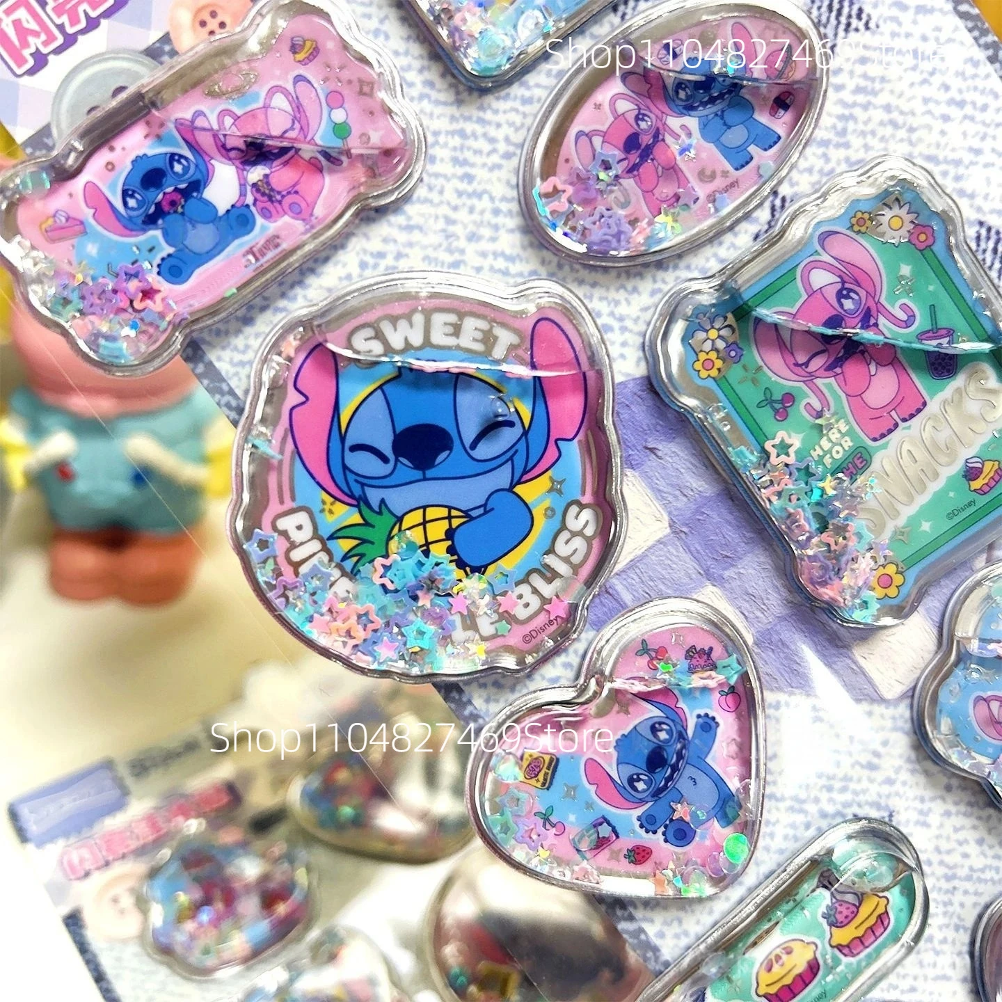 Cute Disney Stitch 3D Shake Stickers DIY Notebook Album Diary Handbook Decorationfor School Student Stationery Anime Sticker Toy