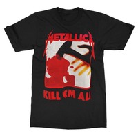 Metallica Kill Em All Tracks Men's T-Shirt Short Sleeve Cotton Tee Vintage Hip Hop Band Oversize Tops Brand T-shirt Men Clothing
