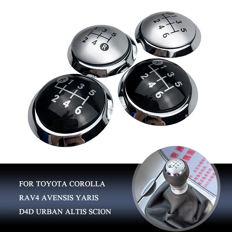 5/6 Speed Gear Shift Knob Cap Cover Emblem Badge Lever Shifter Cap For TOYOTA Corolla RAV4 AVENSIS YARIS D4D URBAN ALTIS SCION