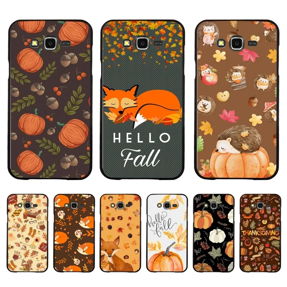 Autumn leaves fall fox pumpkin Mousepad For Samsung J 7 plus 7core J7 neo J6 plus prime J6 J4 J5 Mobile Cover