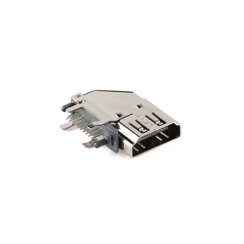 HDMI Female A-Type 19-Pin 90-Degree Side-Insertion Angled Display Transmission Interface Connector Socket