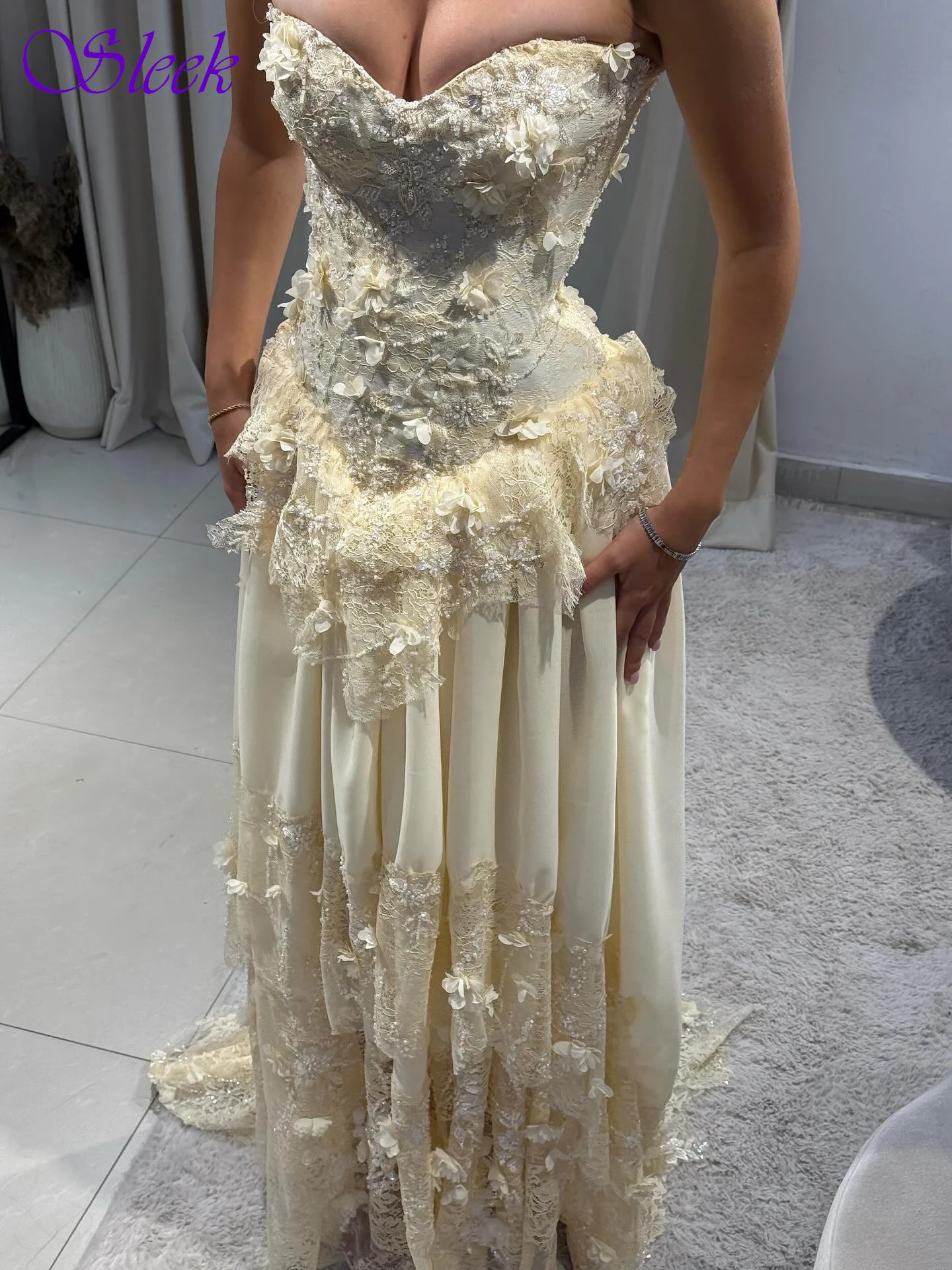 Elegancka, szyta na miarę suknia wieczorowa w kształcie litery A, bez ramiączek, modna, z temperamentem, szyta na zamówienie na specjalne okazje, wysokiej jakości suknia na studniówkę.