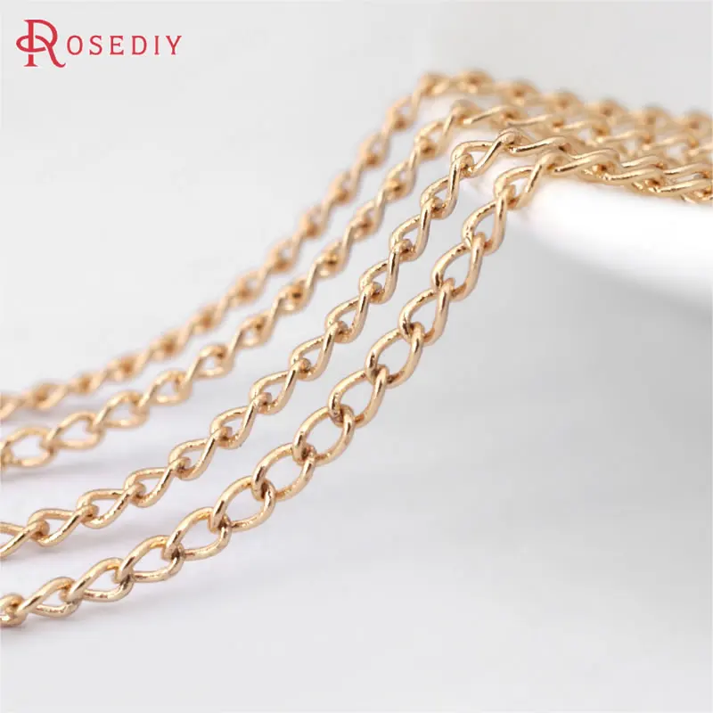 

Width 1.8MM 2.5MM 3MM 3.1MM 3.5MM Champagne Gold Color Copper Necklace Extended Chain Jewelry Chains Diy Accessories