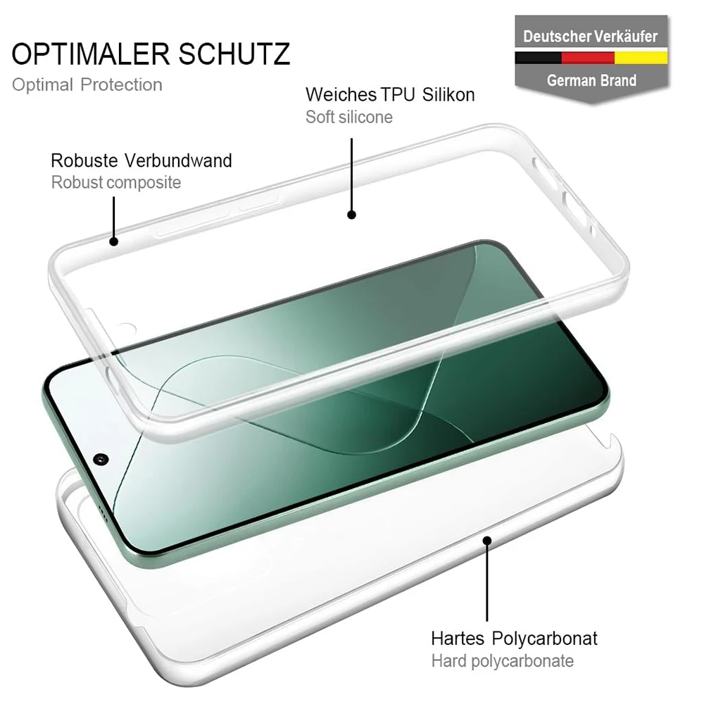 360° FULL BODY COVER CASE FOR XIAOMI MI 14 13 13T 12 12T 12X 12S 11 11T PRO LITE CLEAR HYBRID SILICONE SOFT HARD SHELL XIOMI 14