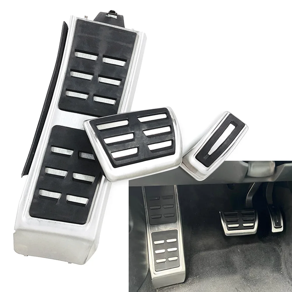 3Pcs/Set LHD Car Foot Rest Brake Gas Pedals Cover Stainless Steel For Audi A4 A5 A6 A7 A8 Q3 Q5