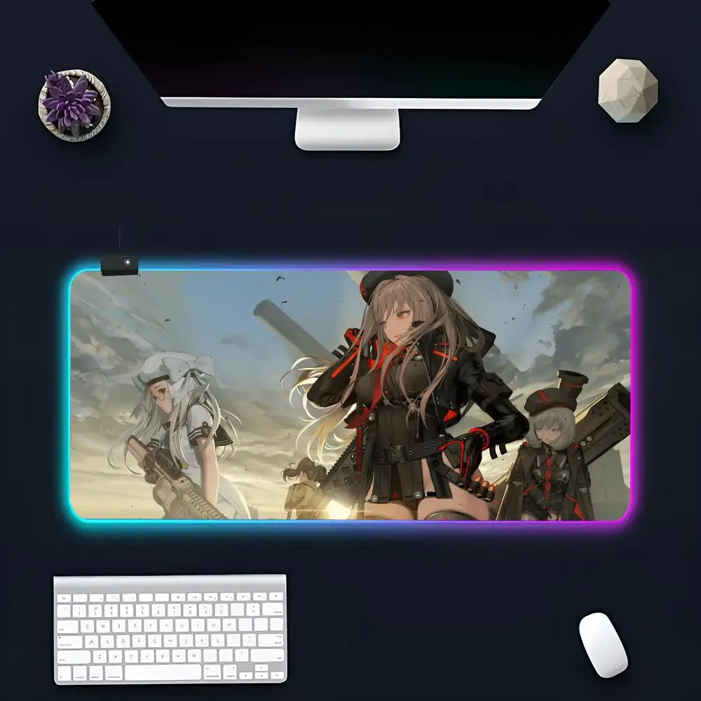 Goddess Of Victory NIKKE Mouse Pad Popular Large RGB Mause pads XXL LED Japan made Table Pads Keyboard Mats Desk Rug With Backli