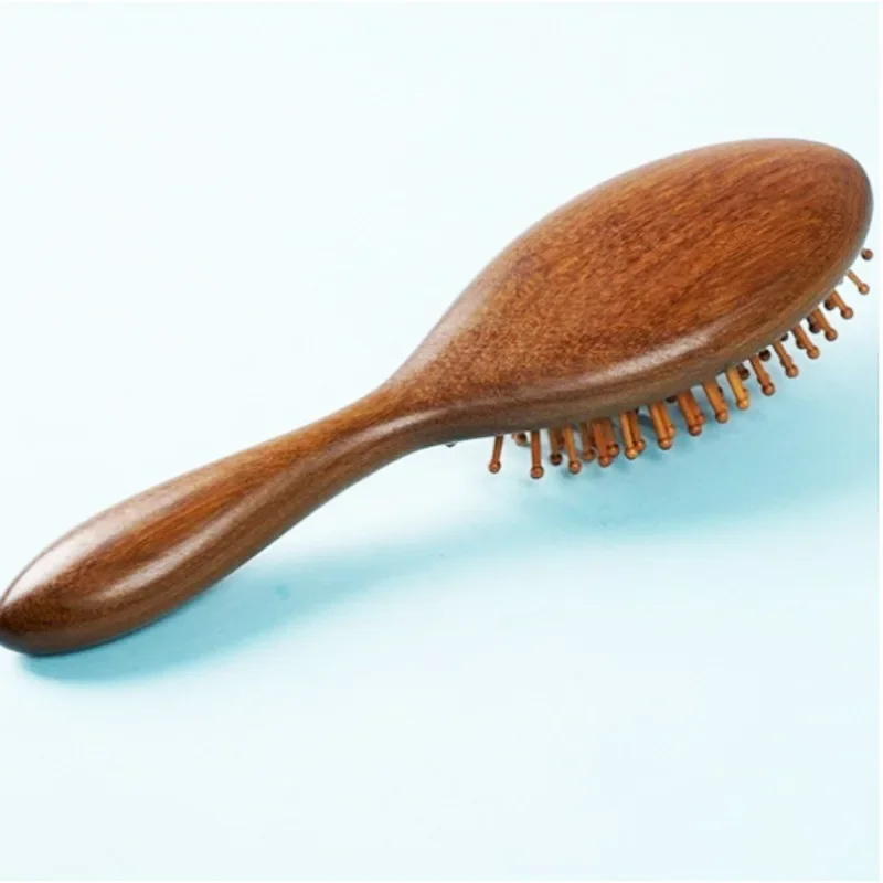 빗 Golden Silk Green Sandalwood Air Bag Comb Air Cushion Anti Static Massage Wood Comb Curly Hair Comb Brush Hair Curly Hair