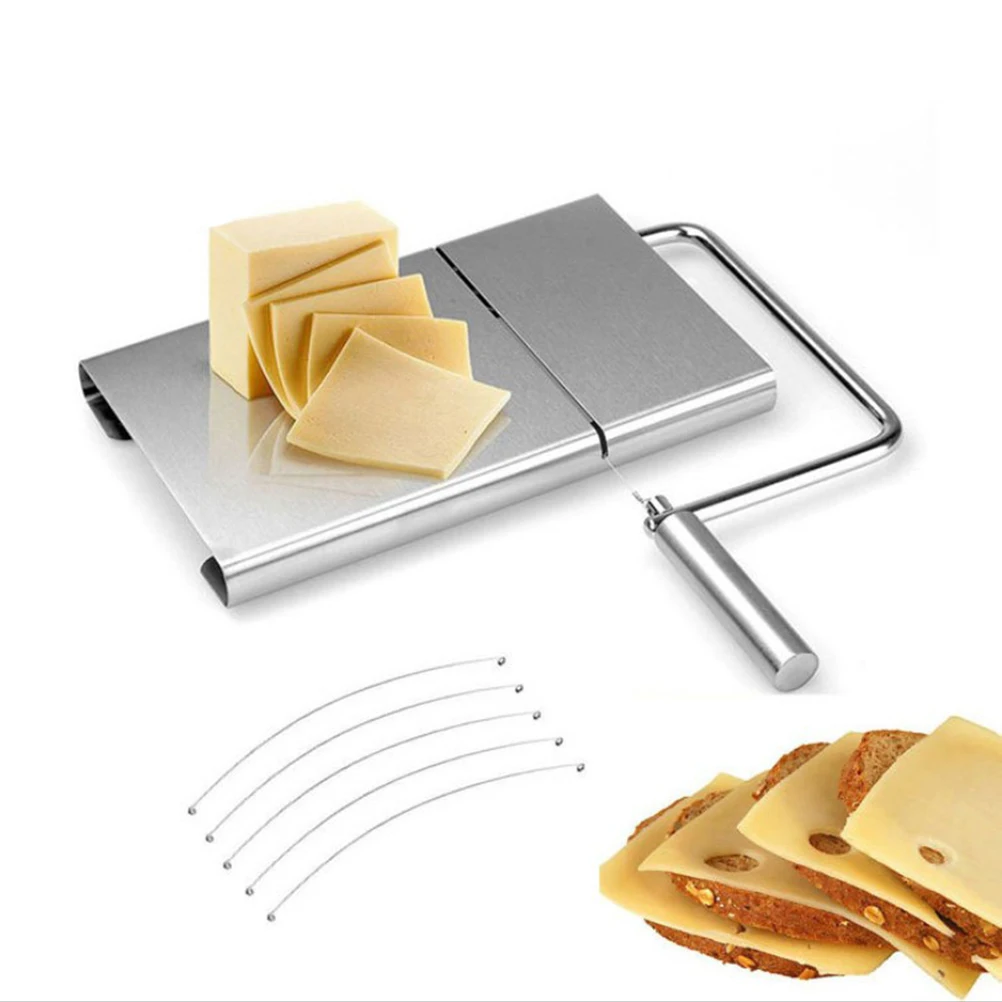 

Cheese Slicer Cutting Tool Stainless Steel Board Easy Clean Perfect Slices Non Slip Feet Great Gift Kitchen Helper