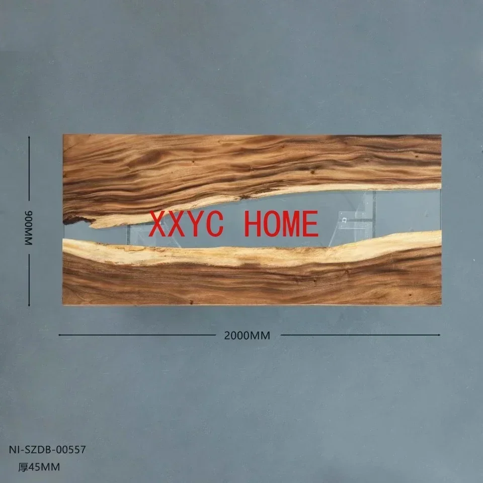 Factory Custom Epoxy Resin  Walnut Wooden Mold Computer Desk Design Clear Wood New Home Furniture Eco-friendly Dinining table