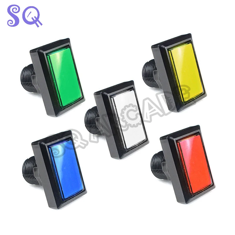 

5pcs 50mm*30mm New Beatmania IIDX Rectangle LED Illuminated Push Buttons For Arcade Machine Jamma Mame Games DIY Parts