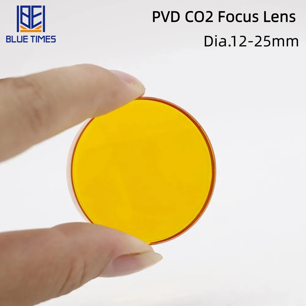 Bluetimes China Focus Lens 10.6μm Wavelength CO2 PVD ZnSe Lens for CO2 Laser Engraving Cutting Machine Dia.12/18/20/25mm